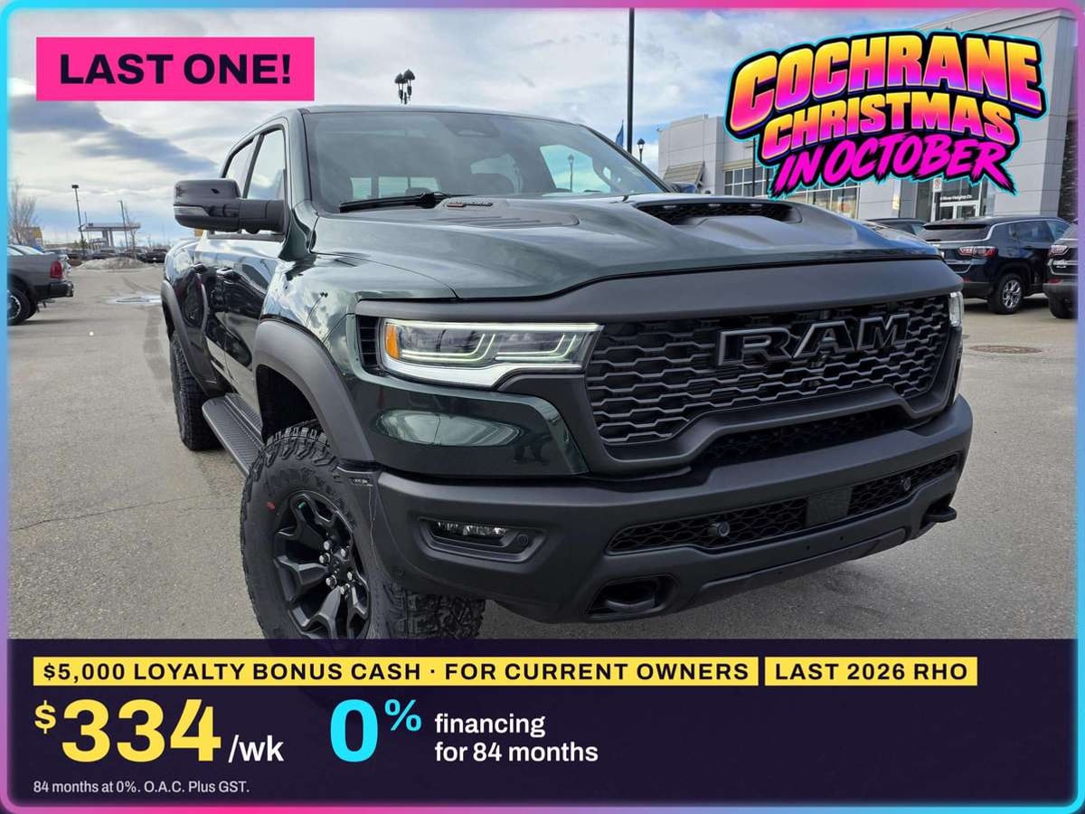 2026 Ram 1500 RHO, stock 260159: 0% · 84 MO, LAST 2026 RHO, 10-YR / 160,000 KM